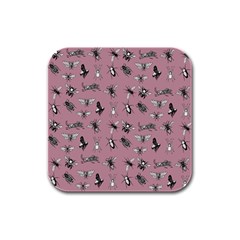 Insects pattern Rubber Square Coaster (4 pack)