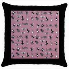 Insects pattern Throw Pillow Case (Black)