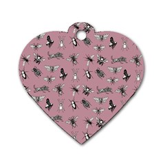 Insects pattern Dog Tag Heart (Two Sides)