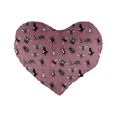 Insects pattern Standard 16  Premium Heart Shape Cushions