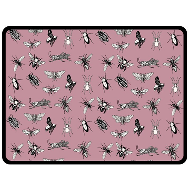 Insects pattern Double Sided Fleece Blanket (Large) 