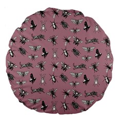 Insects pattern Large 18  Premium Flano Round Cushions