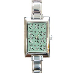 Insects Pattern Rectangle Italian Charm Watch by Valentinaart