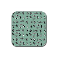 Insects Pattern Rubber Coaster (square) by Valentinaart