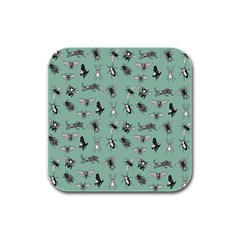 Insects Pattern Rubber Square Coaster (4 Pack) by Valentinaart