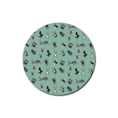 Insects Pattern Rubber Round Coaster (4 Pack) by Valentinaart