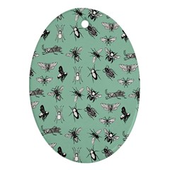 Insects Pattern Oval Ornament (two Sides) by Valentinaart