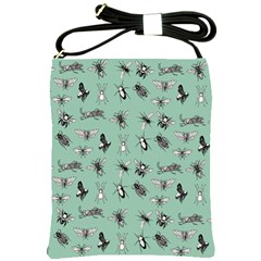 Insects Pattern Shoulder Sling Bag by Valentinaart