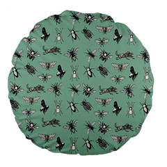 Insects Pattern Large 18  Premium Flano Round Cushions by Valentinaart