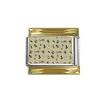 Insects pattern Gold Trim Italian Charm (9mm) Front