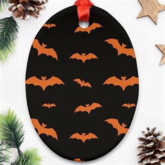 Bat Pattern Ornament (oval) by Valentinaart