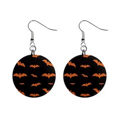 Bat Pattern Mini Button Earrings by Valentinaart