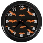 Bat pattern Wall Clock (Black) Front