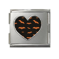 Bat Pattern Mega Link Heart Italian Charm (18mm) by Valentinaart