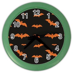 Bat Pattern Color Wall Clock by Valentinaart