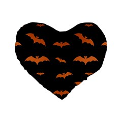 Bat Pattern Standard 16  Premium Heart Shape Cushions by Valentinaart