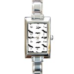 Bat pattern Rectangle Italian Charm Watch Front