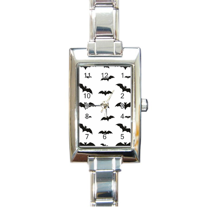 Bat pattern Rectangle Italian Charm Watch