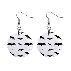 Bat Pattern Mini Button Earrings by Valentinaart