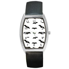 Bat Pattern Barrel Style Metal Watch by Valentinaart