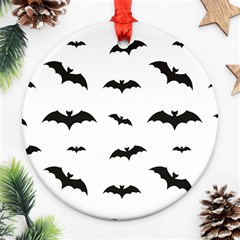 Bat Pattern Round Ornament (two Sides)