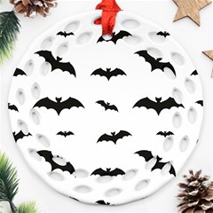 Bat Pattern Ornament (round Filigree)