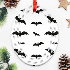 Bat Pattern Oval Filigree Ornament (two Sides) by Valentinaart