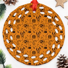 Halloween  Round Filigree Ornament (two Sides)