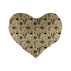 Halloween  Standard 16  Premium Heart Shape Cushions by Valentinaart