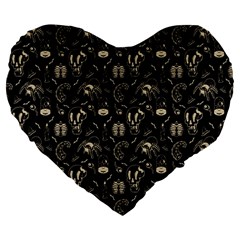 Halloween  Large 19  Premium Heart Shape Cushions by Valentinaart