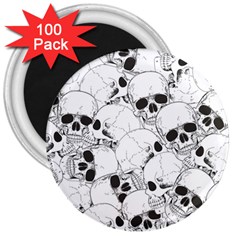 Skull Pattern 3  Magnets (100 Pack) by Valentinaart