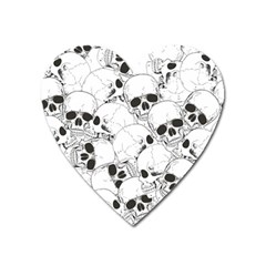 Skull Pattern Heart Magnet by Valentinaart