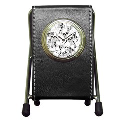 Skull Pattern Pen Holder Desk Clock by Valentinaart