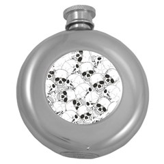 Skull Pattern Round Hip Flask (5 Oz) by Valentinaart