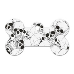 Skull Pattern Dog Tag Bone (two Sides) by Valentinaart