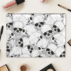 Skull Pattern Cosmetic Bag (xl) by Valentinaart