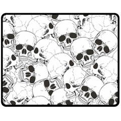 Skull Pattern Fleece Blanket (medium)  by Valentinaart