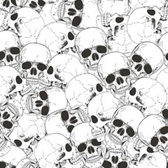 Skull Pattern Play Mat (square) by Valentinaart