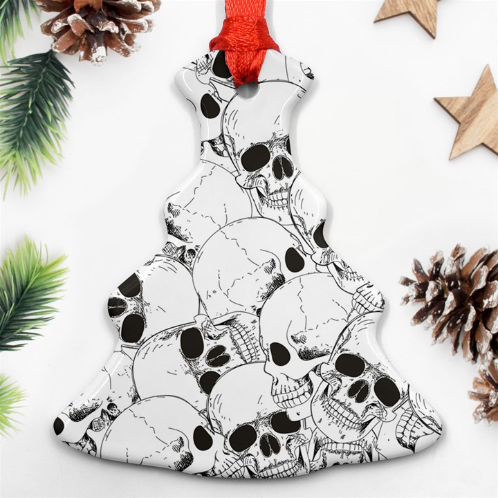 Skull pattern Christmas Tree Ornament (Two Sides)