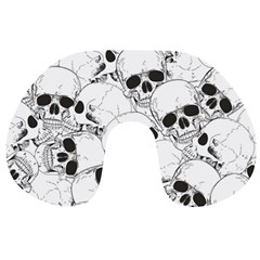 Skull Pattern Travel Neck Pillow by Valentinaart