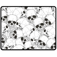 Skull Pattern Double Sided Fleece Blanket (medium)  by Valentinaart