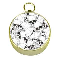 Skull Pattern Gold Compasses by Valentinaart