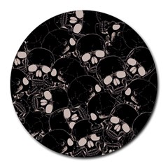 Skull Pattern Round Mousepad by Valentinaart