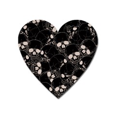 Skull Pattern Heart Magnet by Valentinaart