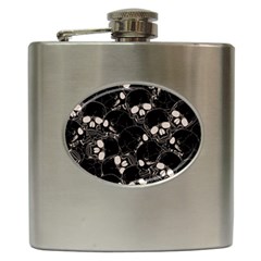 Skull Pattern Hip Flask (6 Oz) by Valentinaart