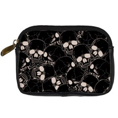 Skull Pattern Digital Camera Leather Case by Valentinaart