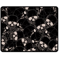 Skull Pattern Double Sided Fleece Blanket (medium)  by Valentinaart