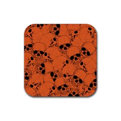 Skull Pattern Rubber Coaster (square) by Valentinaart