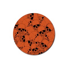 Skull Pattern Rubber Round Coaster (4 Pack) by Valentinaart