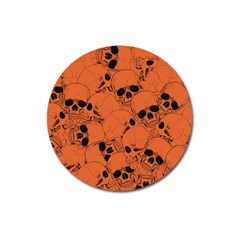 Skull Pattern Magnet 3  (round) by Valentinaart